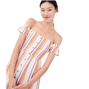 Aero Striped Off-The-Shoulder Dress 💕
